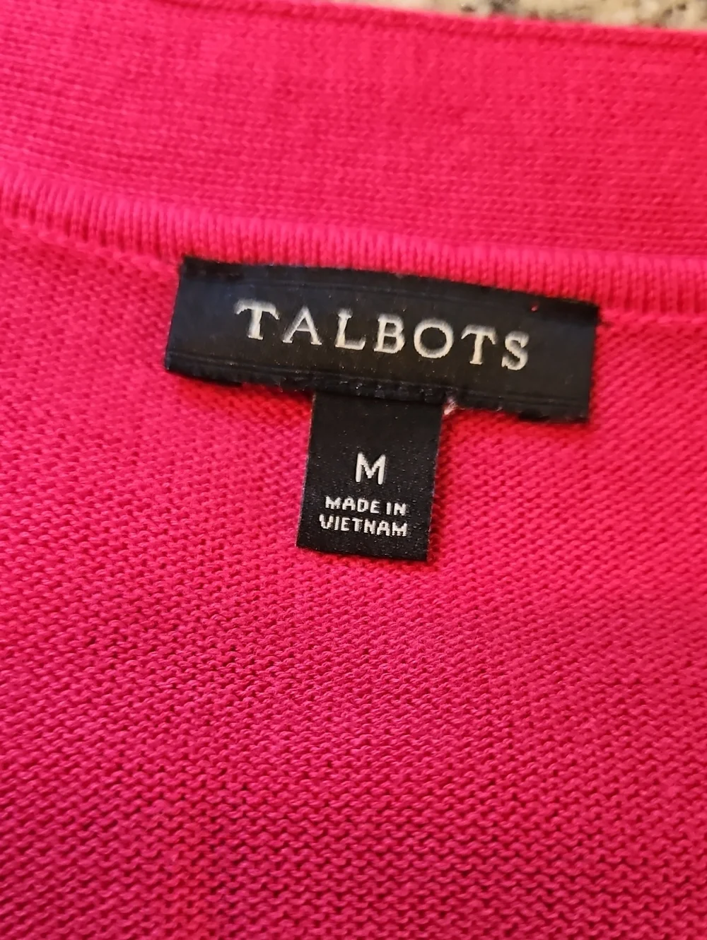 👚Talbots Raspberry Pink V-Neck Button Cardigan - Picture 2 of 9